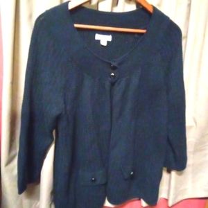 Croft & Barrow navy blue two button open sweater.